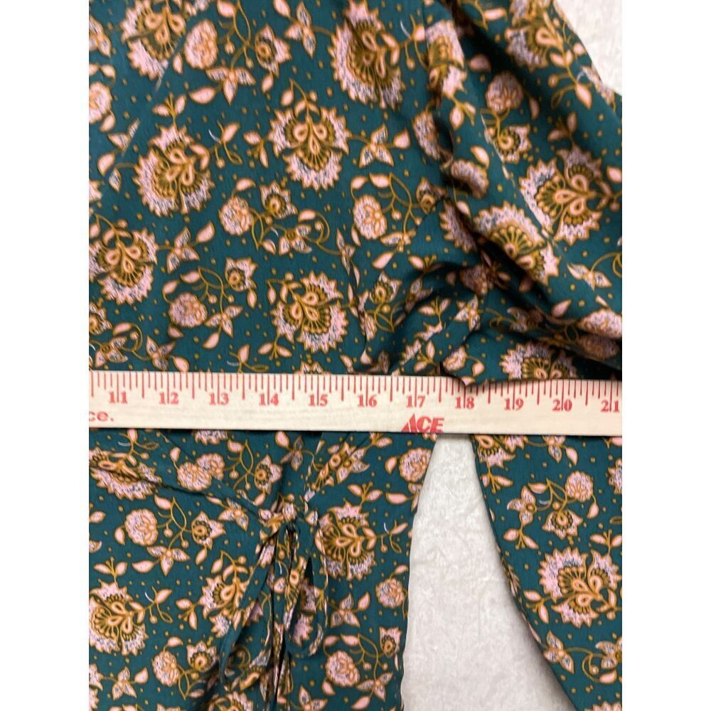 NEW! Topshop Willmor Floral Print Maternity Wrap Dress Green Women's Size 10 - Picture 8 of 11